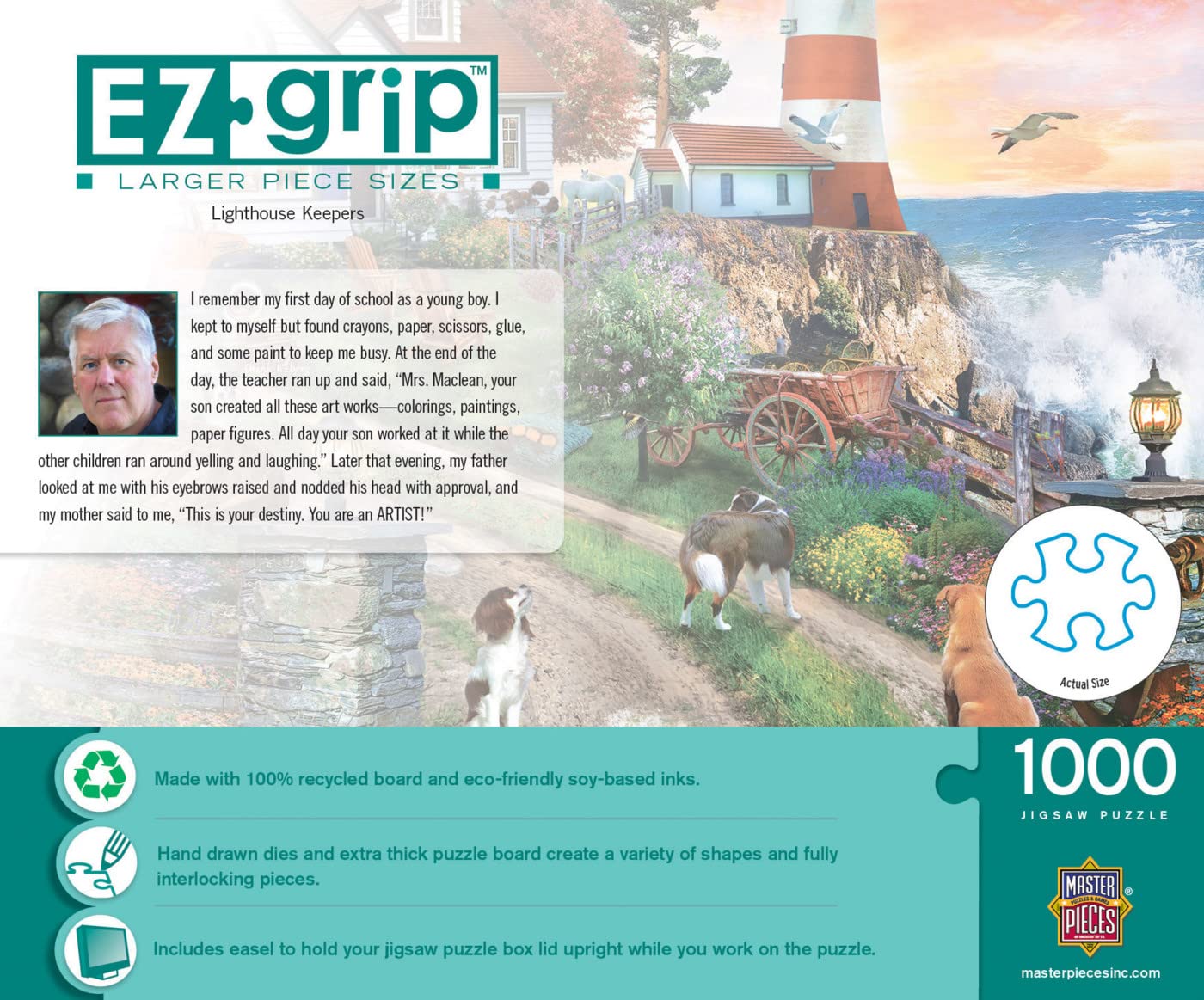 MasterPieces 1000 Piece EZ Grip Jigsaw Puzzle for mature-themeds  Family  Or Youth - Lighthouse Keepers - 23.5x34