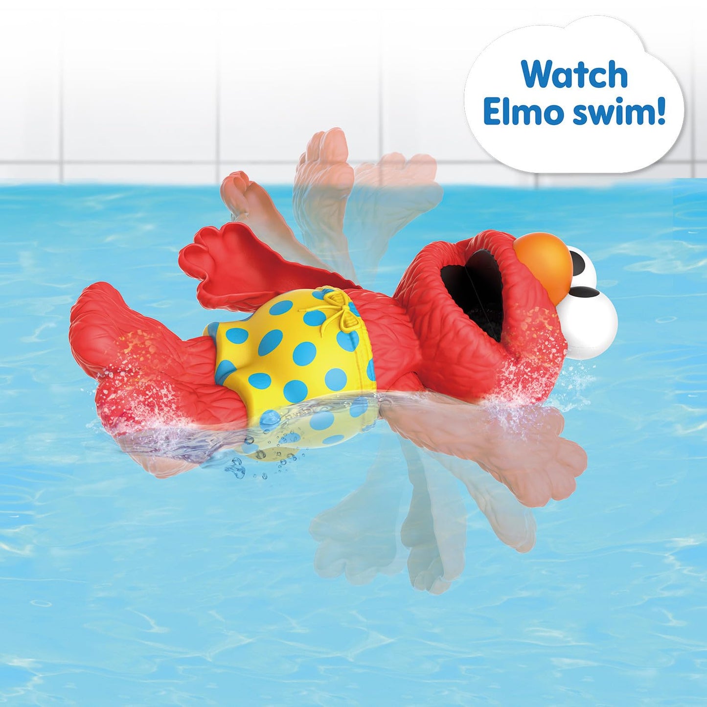 Just Play Sesame Street Elmo Wind Up Bath and Pool Toy, 7-Inch Multicolor Kids Toy for Ages 2 and Up, Small Size