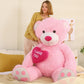 Tezituor Large Teddy Bear Stuffed Animal 5Ft, Big Teddy Bear With Heart, Giant Brown Stuffed Bear Plush Toys For Kids, I Love Yo