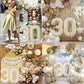 30Th Birthday Decorations For Her, Gold Happy 30Th Birthday Decorations Beige Gold And White Balloons Happy Birthday Banner Cake