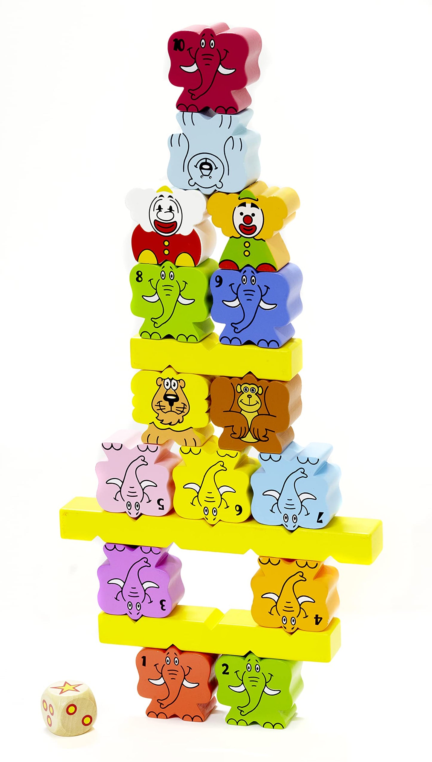 Blue Orange Wooden Stacking Game - Zimbbos STEM Skill Builder for Kids, Multi-Color, Model 180
