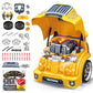 POFJOEQ Interactive Truck Engine Toy with Removable Parts - Lights, Sounds, and Fun for Young Mechanics -Unleash Their Creativit