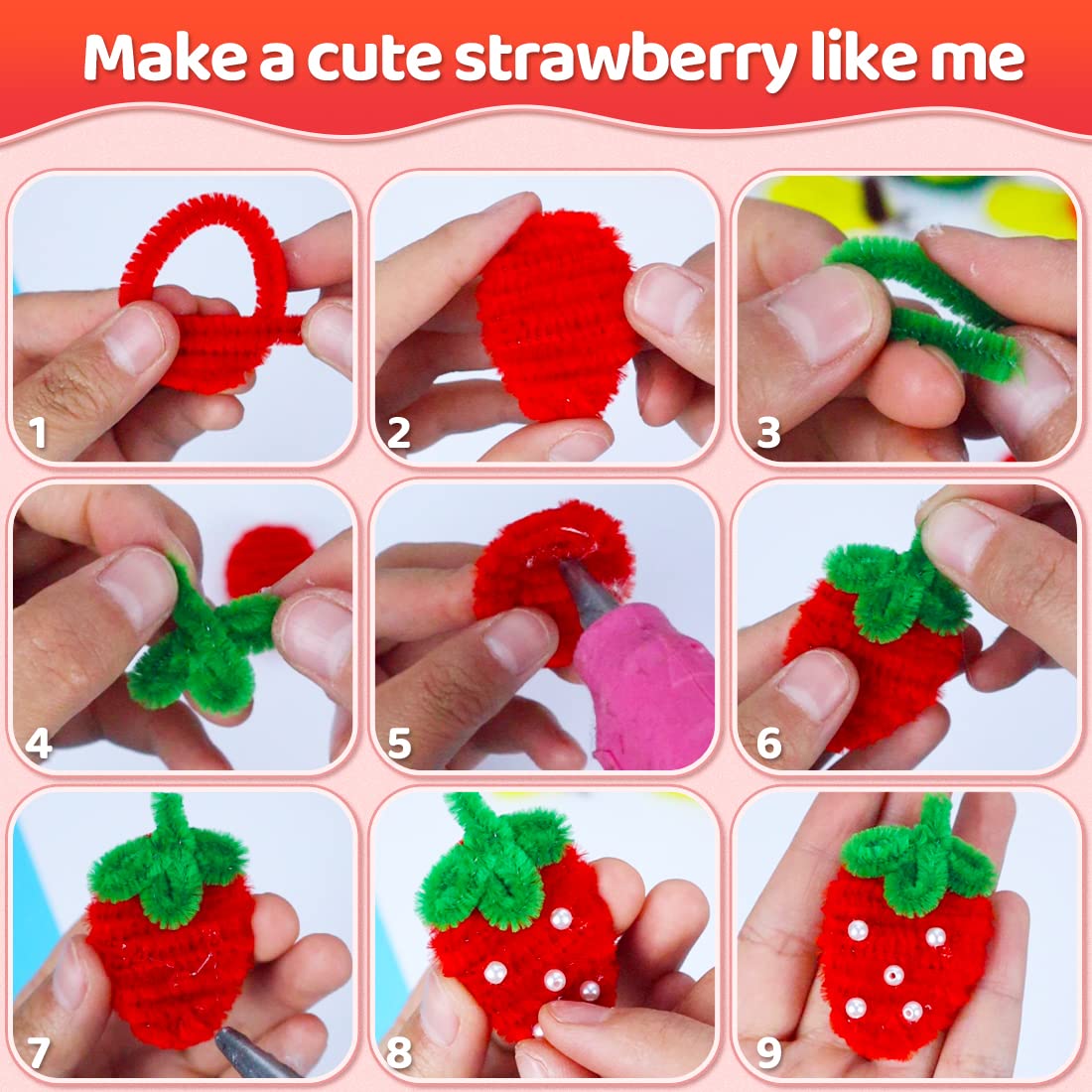 Praisebank Dark Blue Pipe Cleaners for Crafts (200pcs), 12 inch Long, Chenille Stems for Arts and Crafts.