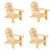 Od Adirondack Miniature Chair - Unfinished Natural Wood Wedding Cake Topper Favor Mini Doll Furniture Dollhouse Top Decoration Beach Theme (4 Pack)