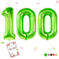 Smlpuame 40 Inch Number Balloon 0-9 Green Large Number 100 Balloons,Digital Balloons For Birthday Party Celebration Decorations