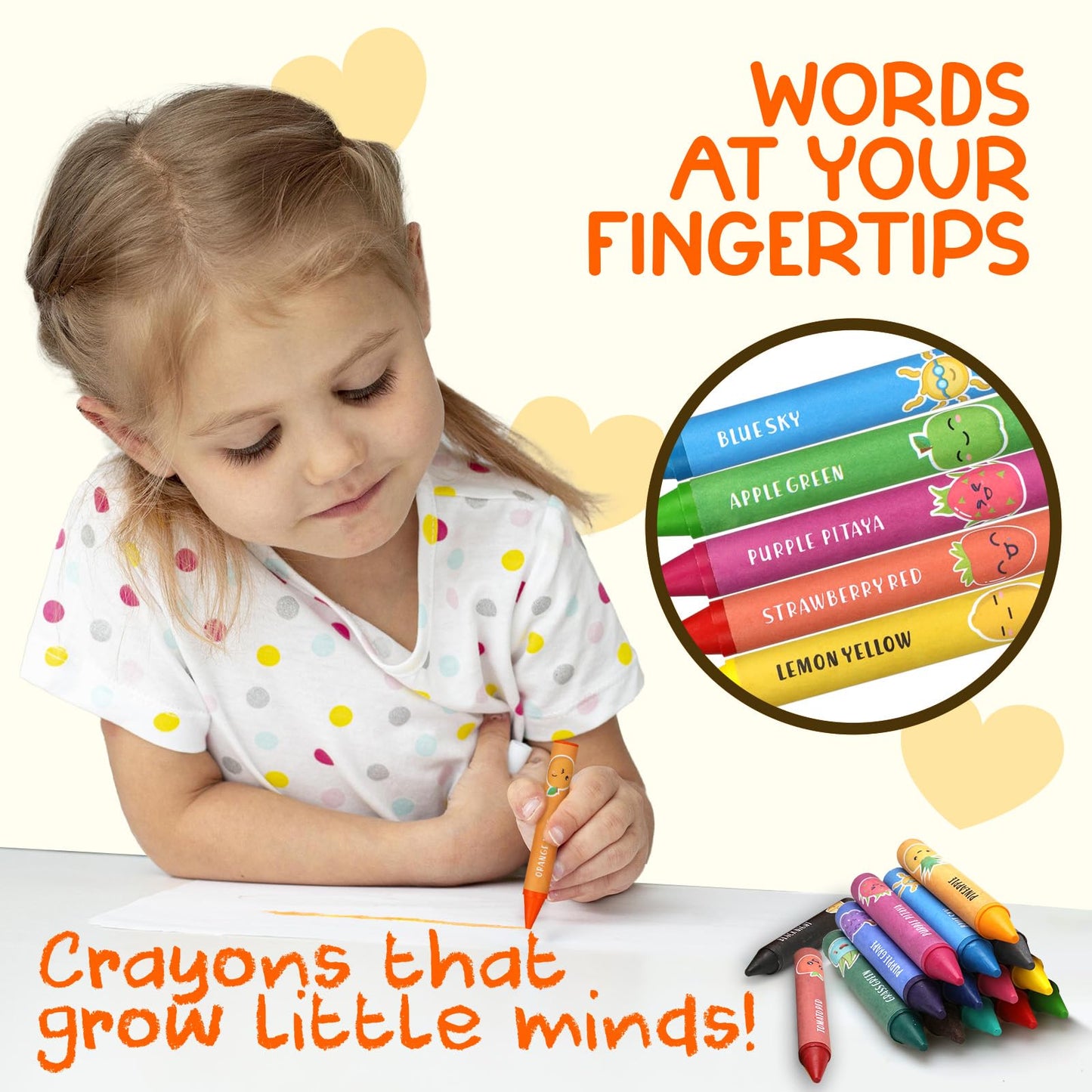 TinyGeeks 16 Colors Jumbo Crayons + Non Toxic Crayons for Toddlers 1-3 | Washable for Kids Ages 4-8 | Easy To Hold & Large | For