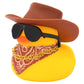 wonuu Car Dashboard West Cowboy Hat Rubber Ducks Decorations, Rubber Ducky for Car Ornament Cute Duck with Hat, Glasses, Necklac