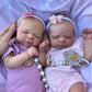 Anano Twins Reborn Baby Dolls Full Body Silicone Babies 18 Inch Realistic Newborn Dolls Twins Lifelike Reborn Twins Girls Full B