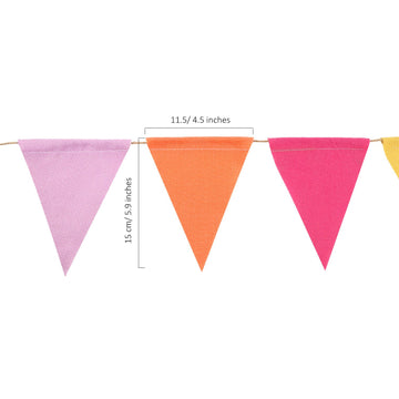 HESTYA 42-Piece Colorful Pennant Banner - Pastel Triangle Flags for Birthdays, Parties, and Events - Durable Polyester - Model Hestya-Pennant Banner-01