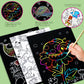 JUNQIU Scratch Art for Kids, Rainbow Scratch Paper Art Set - Animals, Arts and Crafts for Kids Ages 4-8 Girls Boys, Kids Activit