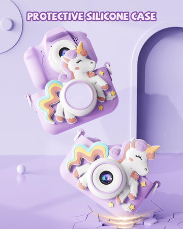 Kikapabi Kids Camera, Unicorn Toys For Girls Boys Age 3-8, Christmas Birthday Gifts For Girls Age 3 4 5 6 7 8, Digital Camera Wi