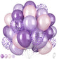 Purple Balloons, 55Pcs Dark Purple Party Balloons 12 Inch Pearl Pale Pink And Purple Latex Balloons Light Purple Helium Balloons