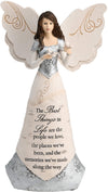 Pavilion Gift Company Angel Figurine - 8-Inch White Resin, Holding Butterflies, Model 82328