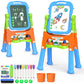 Yohoolyo Kids Easel Standing Art Easel For Kids, Double Sided Magnetic Chalkboard Whiteboard Dry Eraser Board Great Gift For Girls And Boys