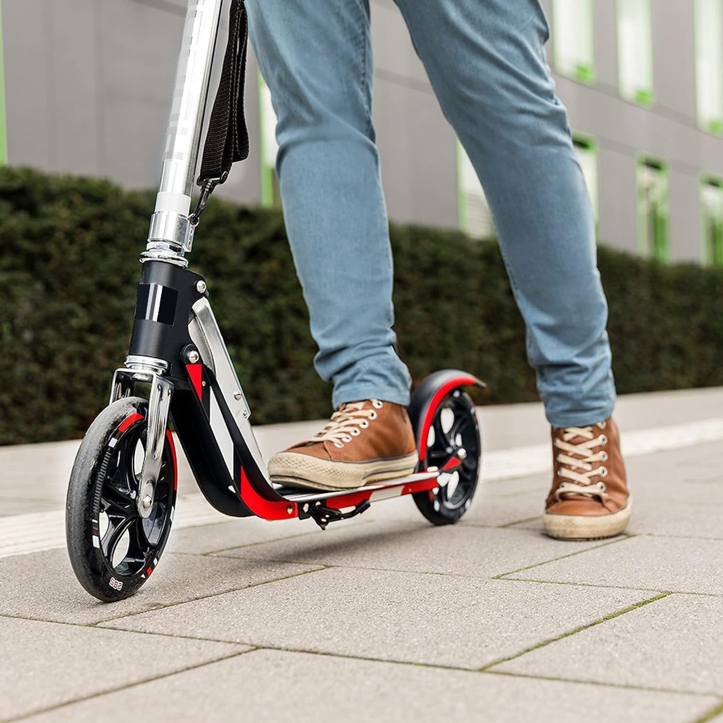 HUDORA Scooter with Big Wheels  Lightweight Durable All-Aluminum Frame for Kids 8 Years and Up  Teens 12 Years and Up  mature-themed