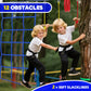 2X55Ft Ninja Warrior Obstacle Course For Kids With 13 Obstacle Course Accessories-Swings, Monkey Bars, Arm Trainers And More, Su