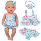 UNICORN ELEMENT 8 Pcs Baby Doll Clothes Set with Diaper Bag, Floral, AGH-1, Textile Materials, Perfect Gift for Kids