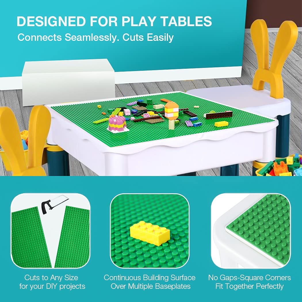 Unirolic 8 Pack Classic Baseplates 10' X 10' Sturdiness Building Platforms - Compatible With All Major Brands Building Bricks, Suitable For Kids And Adults As A Gift -Blue&Green