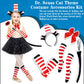 NinkyNonk 8PCS 100th Day of School Cat Costume with Headband, Tail, Tutu, Bowtie, Arm Warmers, Stockings for Toddler Girls Cospl