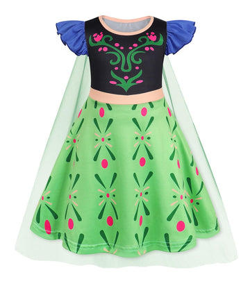 Wonderbabe Snow Queen Princess Dress For Girls Princess Costumes Kids Cosplay Dress Up Birthday Party Halloween Christmas Outfits Size 1-2T
