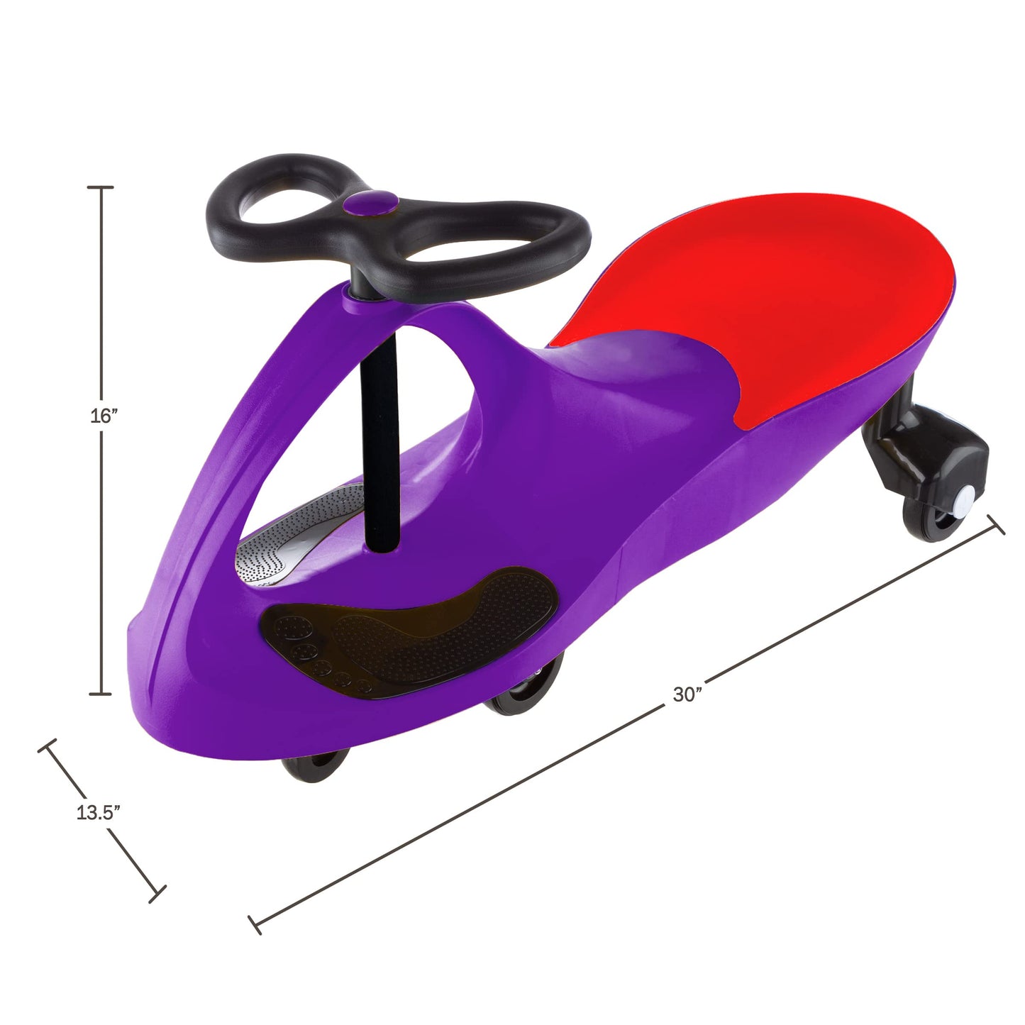 Lil' Rider Wiggle Car Ride On Toy - No Batteries, Gears or Pedals, Large Size, Purple, Model 80-1288PUR for Kids 3 Years and Up