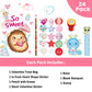 ceiba tree 24 Pack Valentines Day Stationery Gift Set with Treat Bags Stamps Pencils Stickers Rulers Notepad for Kids Party Favo