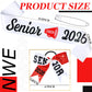 Vinsatin 6 Set Senior Sash - Glitter Cheer Hair Bow, Red White, 66.93 x 3.74 inches, Perfect for Senior Night Decor and Cheerleader Gifts