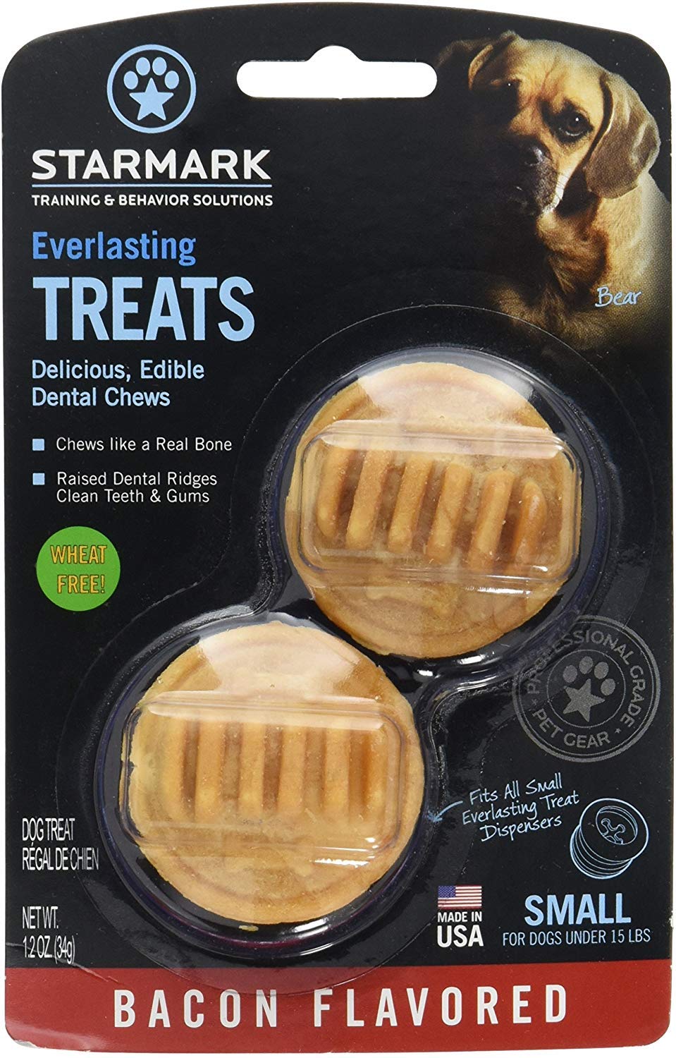 StarMark Everlasting Bacon Dog Dental Chews  Small (4 Pack)-New