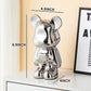 Yundu Silver Ceramic Piggy Bank - Medium Coin Bank for Kids & Adults, Love Bear Modern Décor, Perfect Gift for Birthdays