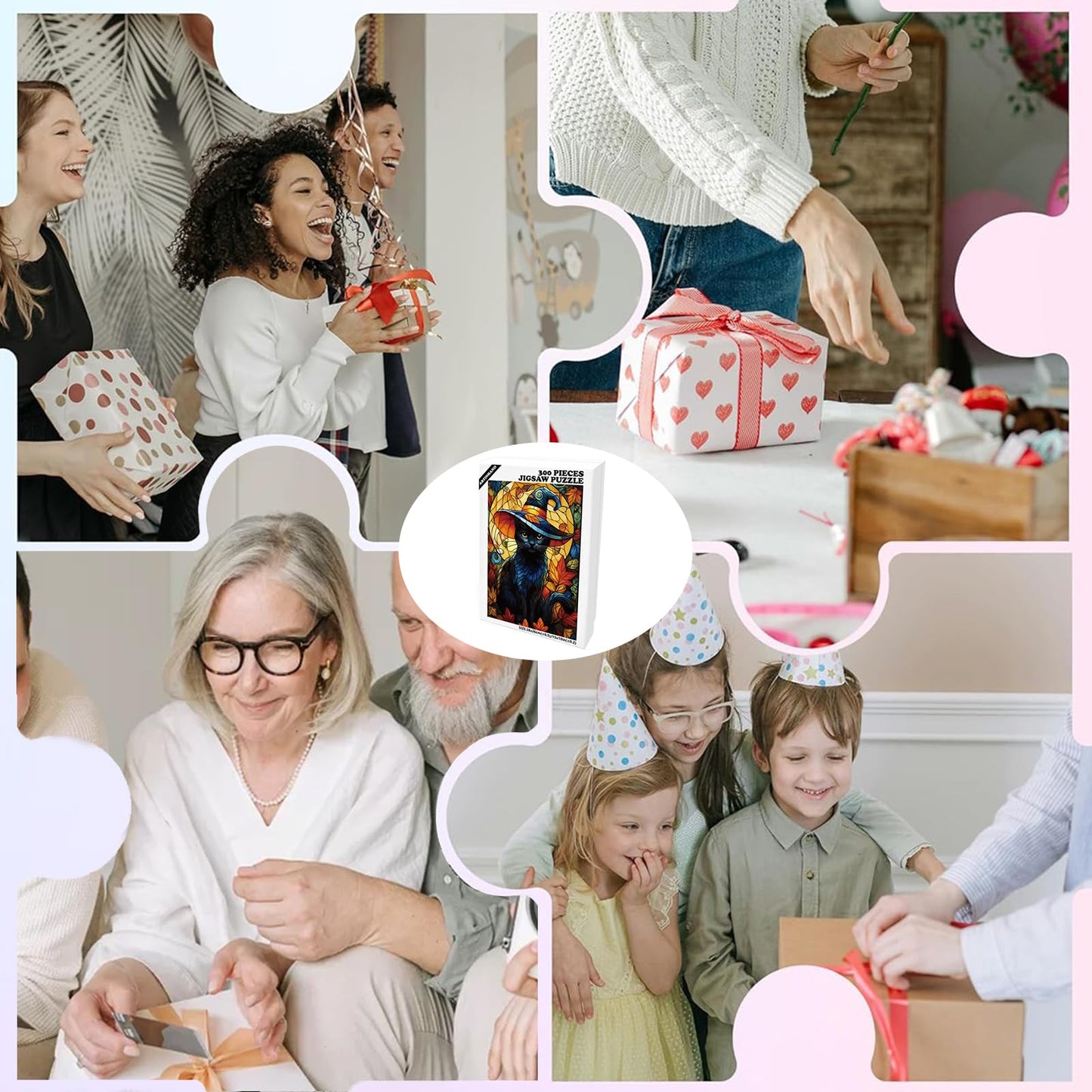 Great Jigsaw Puzzles for mature-themeds 300 Pieces Halloween Black Cat Puzzles for mature-themeds Toys Gift Family Decoration Kids Puzzle