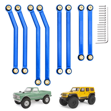 GoHobby High Clearance Steering Links Set for Axial SCX24 C10 AXI00001 Wrangler JLU AXI00002, 8PCS (Blue)
