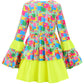 Relibeauty Hippie Costume For Girls Disco Diva Costume For Girls Cute Halloween Costumes For Kids 70S 80S 60S Outfits Kids,150