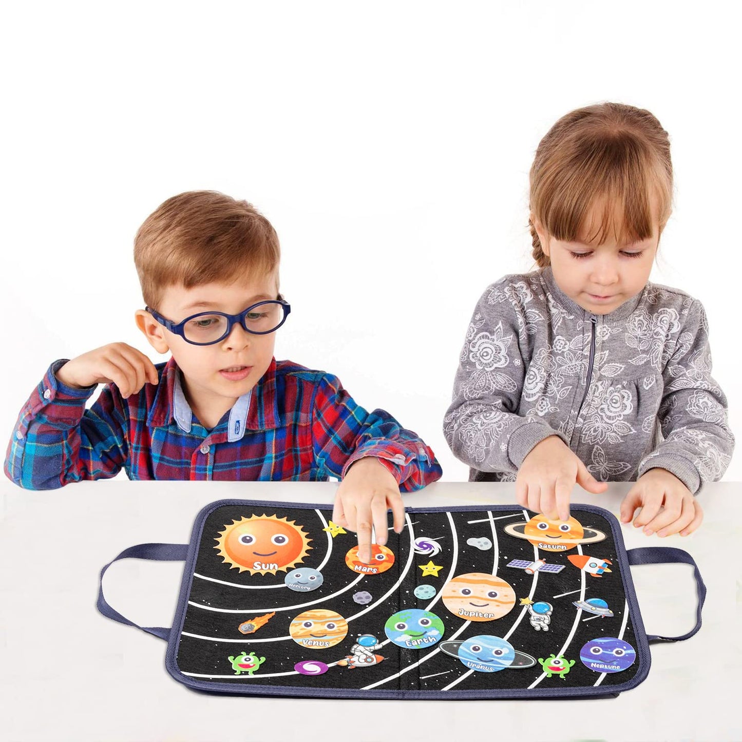 WATINC 25Pcs Travel Felt Board Story Set - 25PCS Portable Felt Board Educational Birthday Gift for Boys & Girls, Themed Storytel