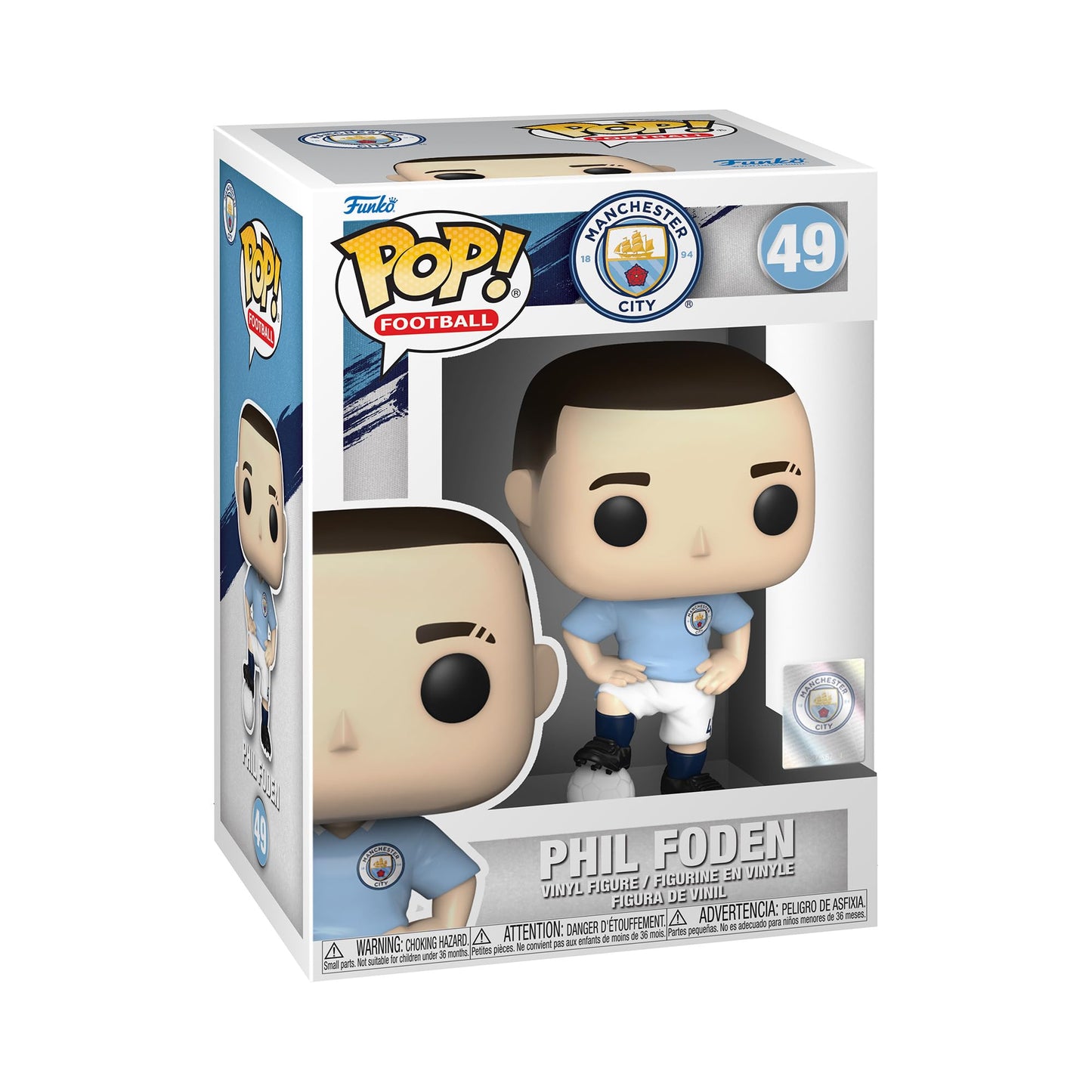 Funko POP! Football Figure - Manchester City Phil Foden, Multicolor, Vinyl, One Size, Model 57865