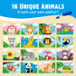 KwestSync Sand Art Kits for Kids - DIY 16 Animal Sand Painting Cards - Arts and Crafts for Kids Ages 4-8,4-6,6-8,8-12, Christmas