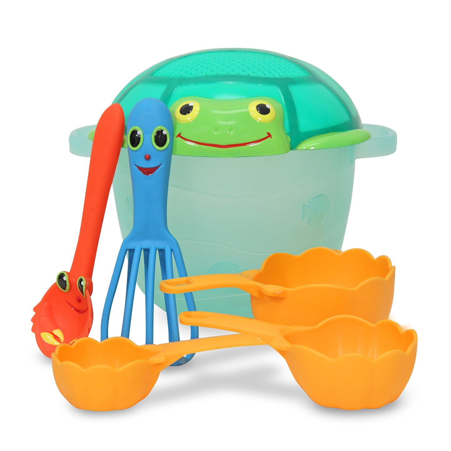Melissa & Doug Sunny Patch Seaside Sidekicks Sand Baking Set, Outdoor Play Toy for Kids 3+, Plastic, White, Model 6432