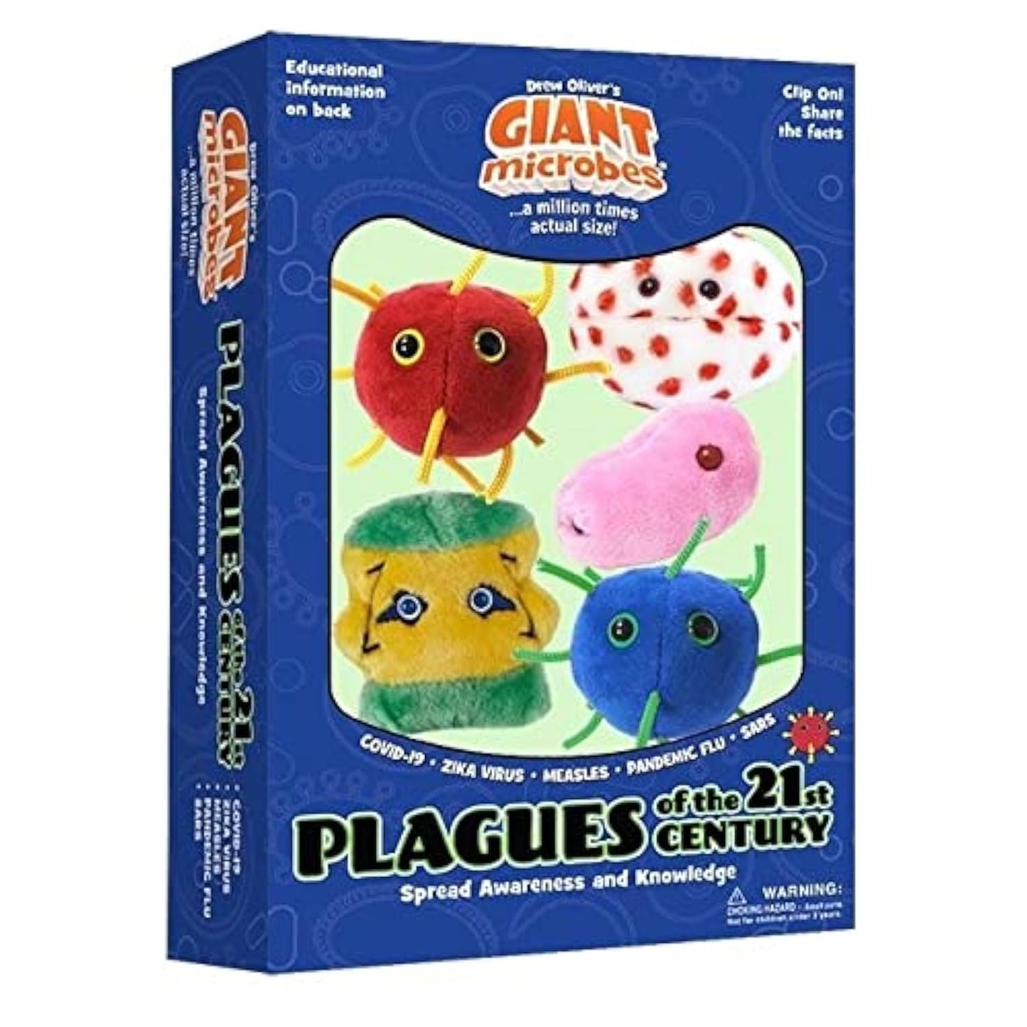 GIANTmicrobes Plagues of The 21st Century Themed Gift Box, covid Plush, covid Plush Toy, covid Gag Gifts, covid Gifts, covid Stu