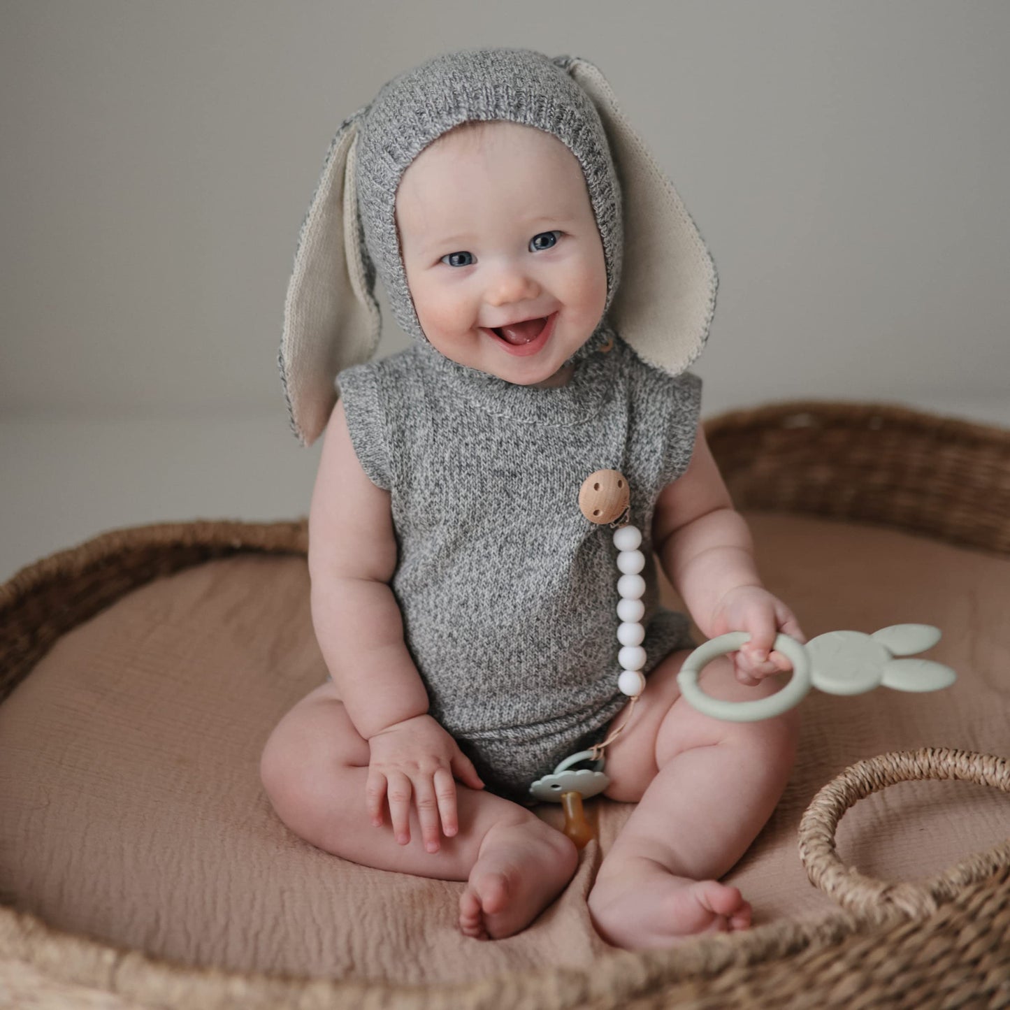 Mushie Silicone Baby Teether Toy | Bunny
