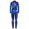 Remimi Girl Halloween Skeleton Costume Boys Scary Cosplay 3D Print Zip Up Back Skeleton Bodysuit Starry 11-12 Years