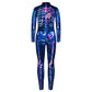 Remimi Skeleton Skin Costume For Boys Girls Zipper Halloween Stretchy Skull Bodysuit Jumpsuit Starry 9-10 Years