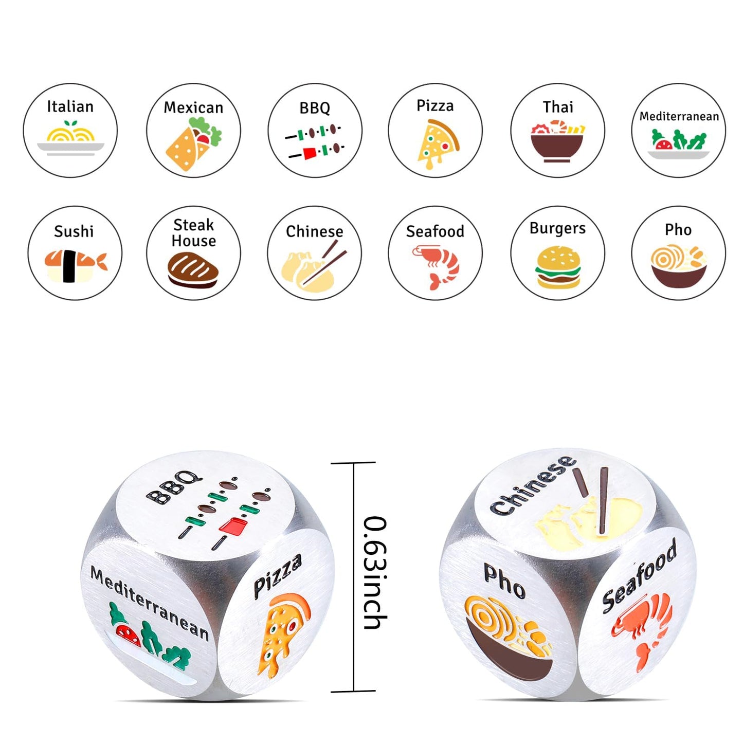 Anniversary Valentines Day Gifts for Him Her Dating Food Decision Dice Date Night Gifts for Boyfriend Girlfriend Couples 1 Year