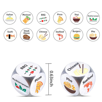 Anniversary Valentines Day Gifts for Him Her Dating Food Decision Dice Date Night Gifts for Boyfriend Girlfriend Couples 1 Year