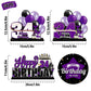 Lingteer Happy 34Th Birthday Purple Acrylic Table Topper Centerpieces Set - Cheers To 34 Years Old Birthday 34Th Bday Party Gift Decorations.