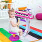 Costzon 37-Key Kids Piano Keyboard Toy  Toddler Electronic Musical Instrument Educational Toy w/Microphone  Multiple Sounds  Record Playback  Lights & Stool  Birthday Gift for Girls Boys Age 3+  Pink