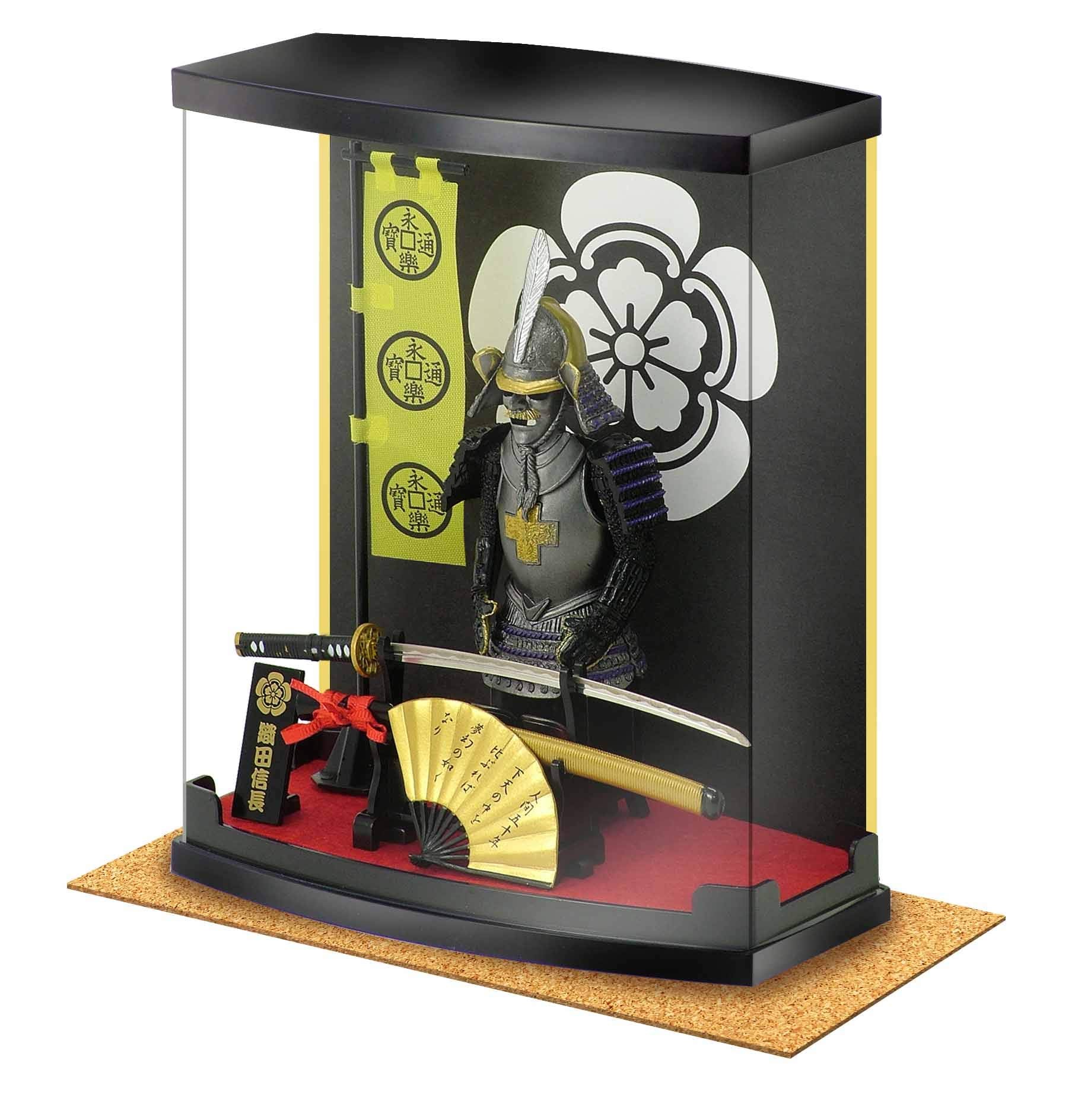 MEISTER JAPAN Samurai Figure Oda Nobunaga protective covering Japanese Shogun Series A8 Silver protective covering with Real Katana
