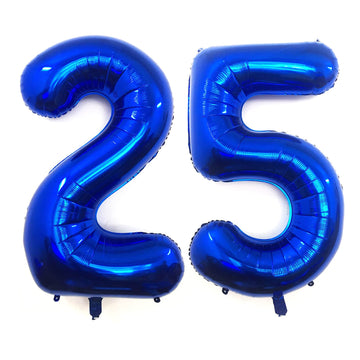 40 Inch Navy Blue 25 Number Balloons Giant Jumbo Huge 25 Or 52 Foil Mylar Helium Number Digital Balloons Dark Blue Birthday Myla