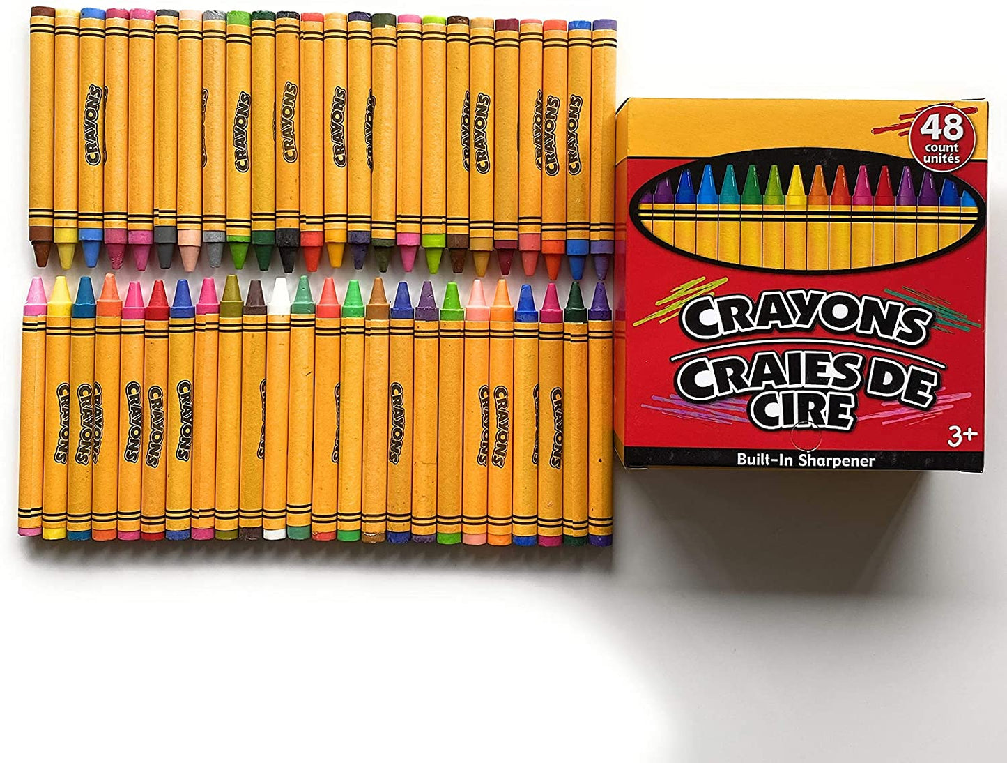 JOT Crayons, Non-Toxic with Built-In Sharpener, 48 Count, Assorted Colors, Model 19244