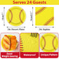 Qyeahkj 24 Guests Softball Party Decorations Paper Plates And Napkins Tablecloth Set Softball Disposable Birthday Party Tablewar