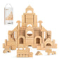 Oook Natural Beech Wood Building Blocks For Toddlers 1-3, 100Pcs Kids Wooden Blocks With Storage Bucket And Shape Sorter Lid, Pr