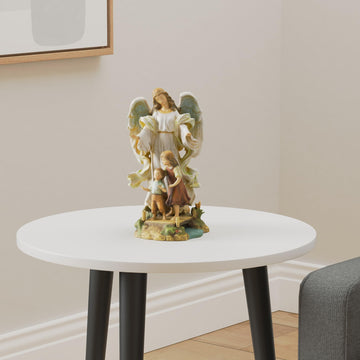 Joseph'S Studio By Roman - Guardian Angel With Children On Bridge Figure, Renaissance Collection, 10' H, Resin And Stone, Religious Gift, Decoration